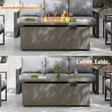 51 Inch Outdoor Fire Pit Table, 50,000BTU Rectangle Propane Fire Pit with Sliding Tank Holder, Glass Wind Guard, Dust Cover, Removable Lid, CSA - Image 8