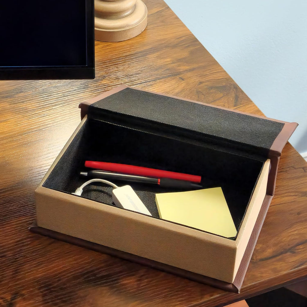 Classic Literature Nesting Hidden Secret Book Set of 3 - Faux Book Decor Storage with Magnetic Closure - Vintage