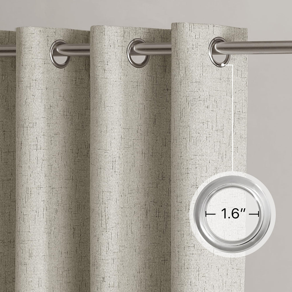 100% Blackout Sliding Door Curtain, Beige, W100xL84, 1 Panel