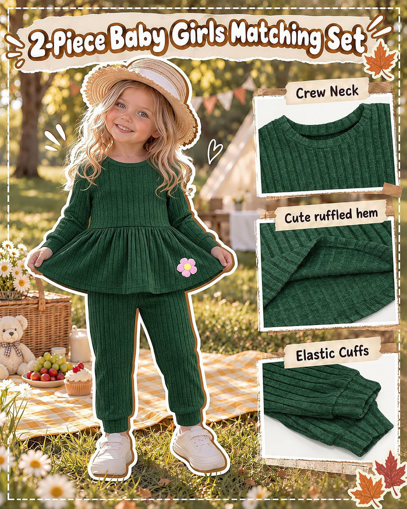 Toddler Girls Ribbed 2 Piece Fall Set
