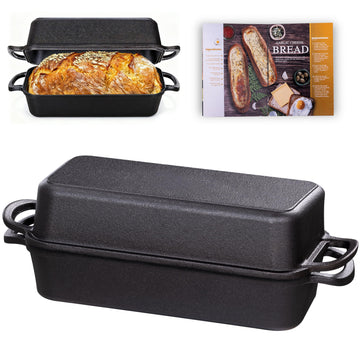 11x5 Inch Cast Iron Loaf Pan with Lid, Sourdough Pan