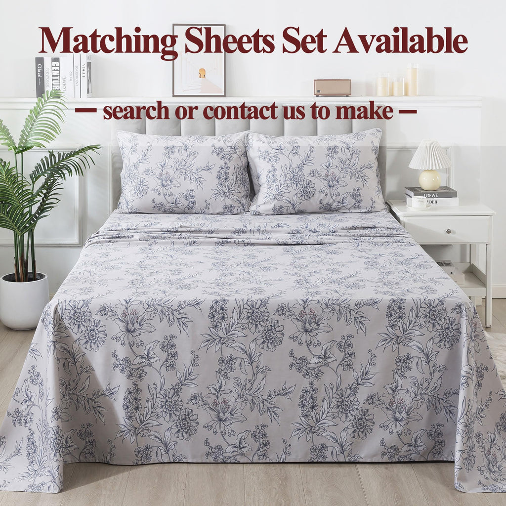 Duvet Cover Set Vintage Peony Floral Bedding Shabby Khaki Floral Quilt Cover Set Rustic Farmhouse Bedding 100%
