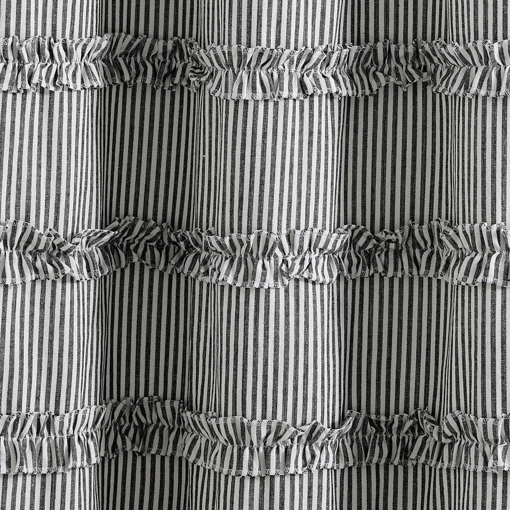 Vintage Stripe Yarn Dyed Cotton, 72" x 72", Black