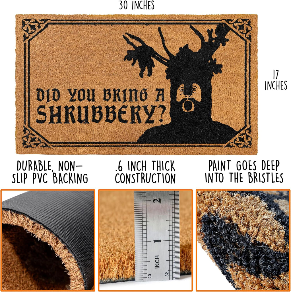 Did You Bring a Shrubbery Monty Door Mat 30x17 Inch, Funny Welcome Mat Coir | Pop Culture Home Decor, Natural Coir