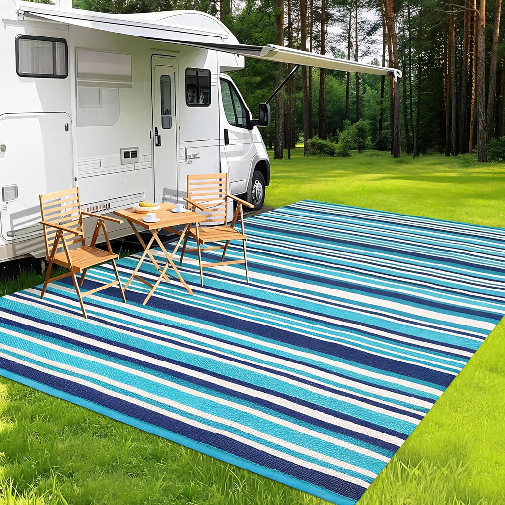 9x12 Outdoor Rug Modern Geometric Lines Plastic Straw Outdoor Rugs Striped Reversible Patio Outdoor Carpet Portable