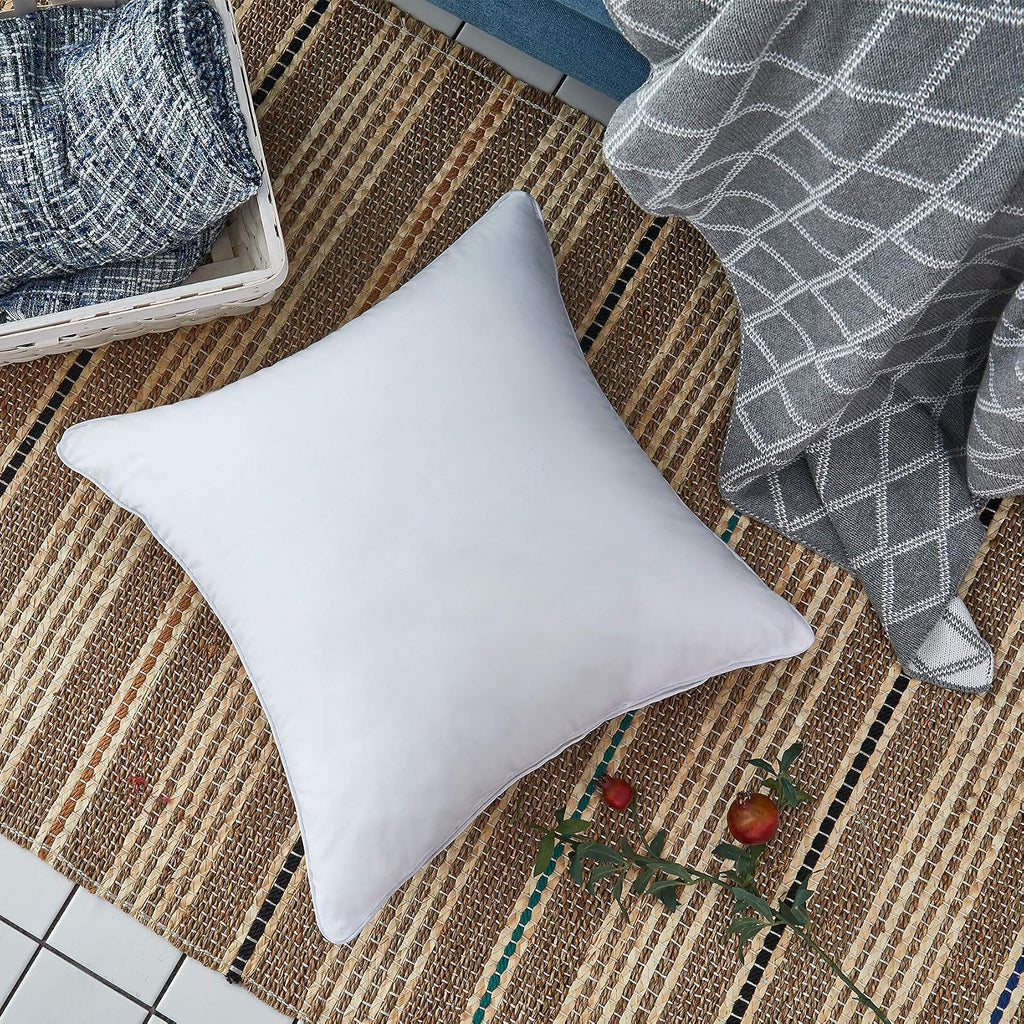 20 x 20 Throw Pillow Inserts () with 100% Cotton Cover - 20 Inch Square Interior Decorative Sofa Pillow - Set of 2