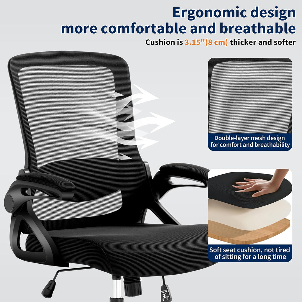 Ergonomic Office Chair Desk Chair with Adjustable Lumbar Support | Mesh Computer Chair Home Office Desk Chair with