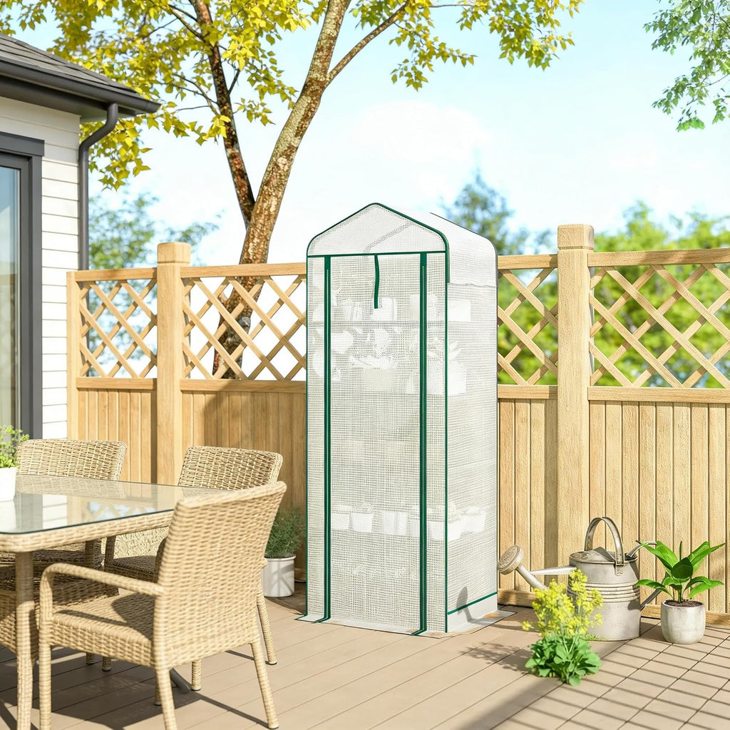 Portable Greenhouses for Outdoors, Mini Greenhouse with 5-Tier Shelf, | Portable outdoor greenhouse with double-layer