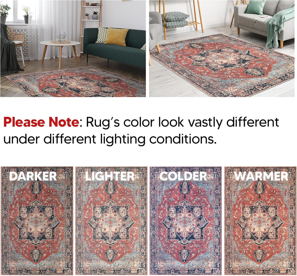 30"x84" Rug - Machine Washable Runner Rug with Non-Slip Backing, Ideal