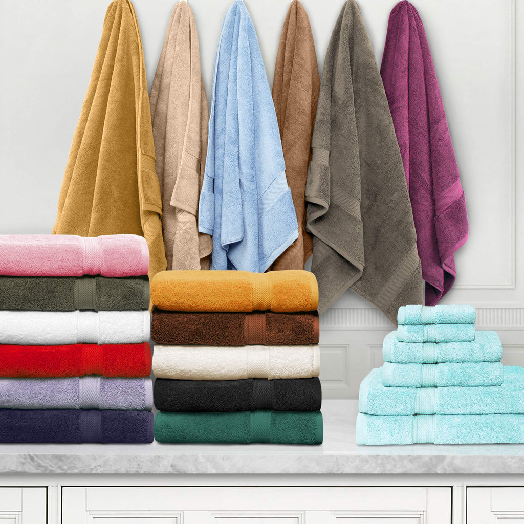 Egyptian Cotton Solid Towel Set, 6-Piece, 6PC, Skylark