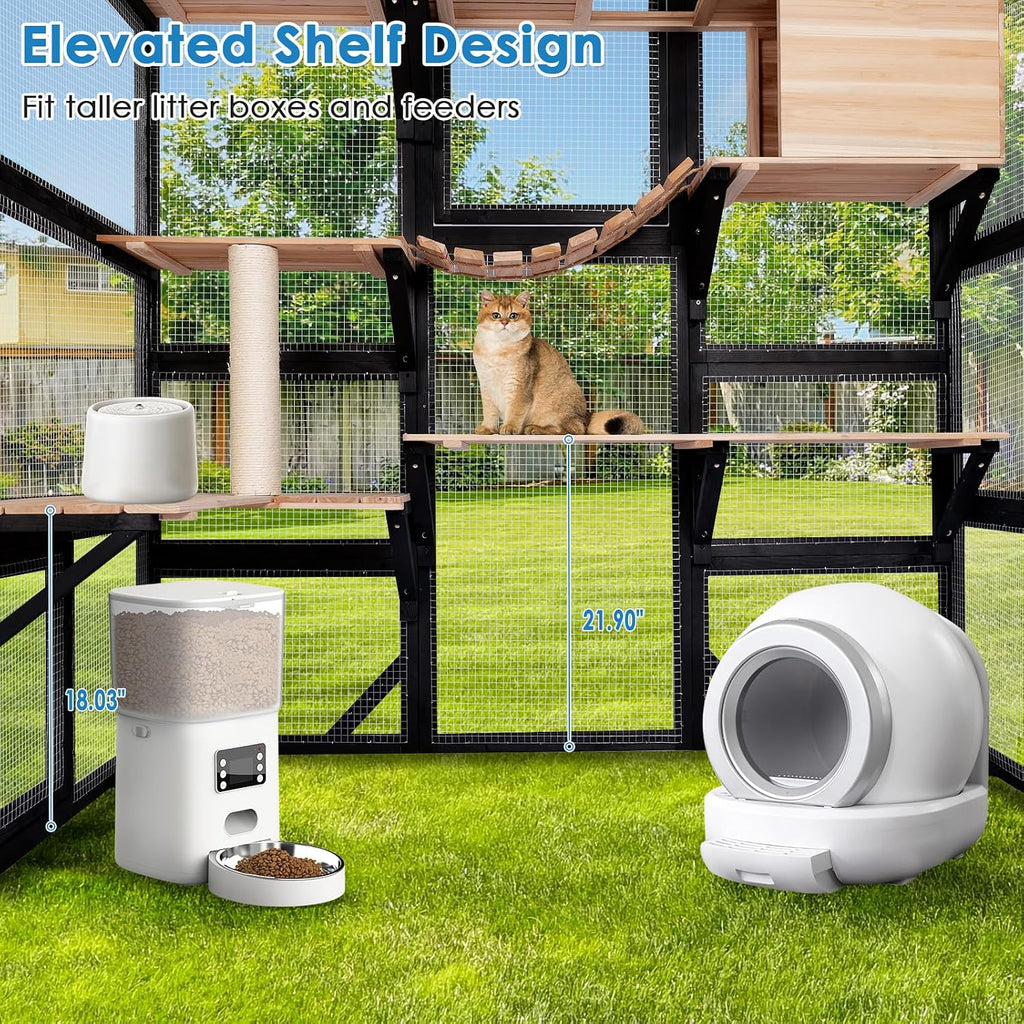 Large Catio Outdoor Cat Enclosure Window 73" H Walk-in Cat House