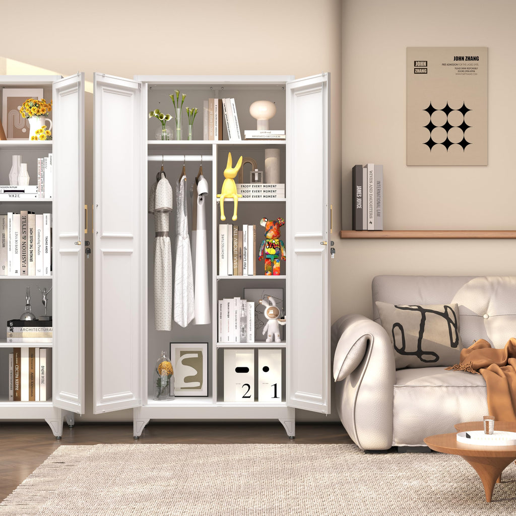 Armoire Wardrobe Closet, 71" H Wardrobe Cabinet with Locking Doors