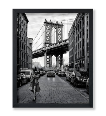 Master Vintage Travel Poster - Retro Tourism Print - Manhattan Bridge, New York, Photograph, Architecture - 16x20