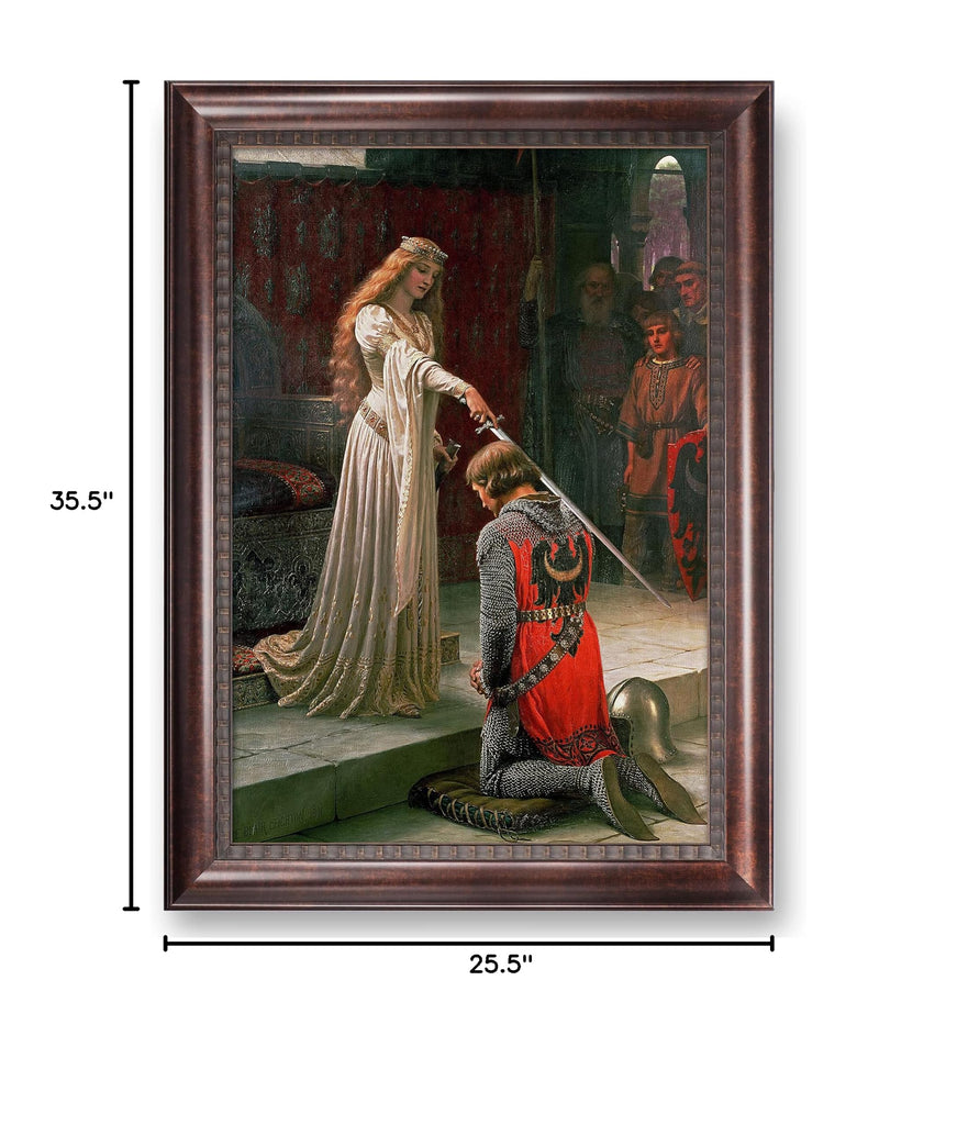 The Accolade (1901) by Edmund Leighton, Dark Brown Framed Art