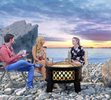 26" Steel Fire Pit with Grill & Diamond Mesh Design,360° Airflow Tech for 80% Less Smoke,XL Flames,Heavy-Duty Portable Outdoor Fire Bowl for Camping - Image 5