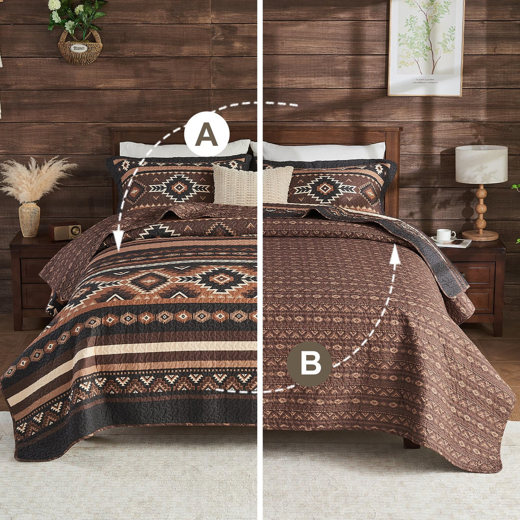 100% Cotton Quilt Set, Southwestern Aztec Bedspreads