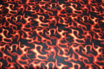 Fleece Printed MISC Flame Print Fabric By the Yard