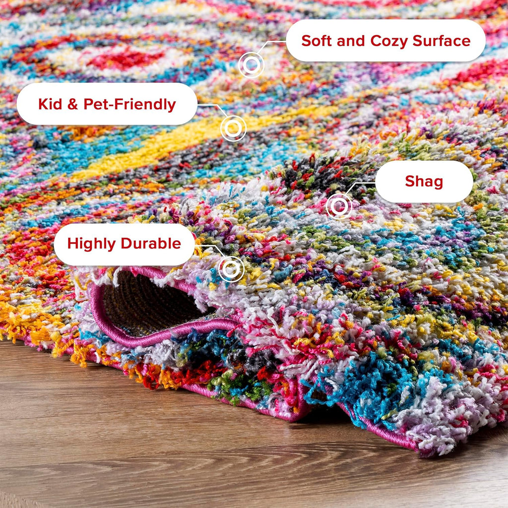 Kindra Multicolor Abstract Power Loomed Area Rug, 8' Square