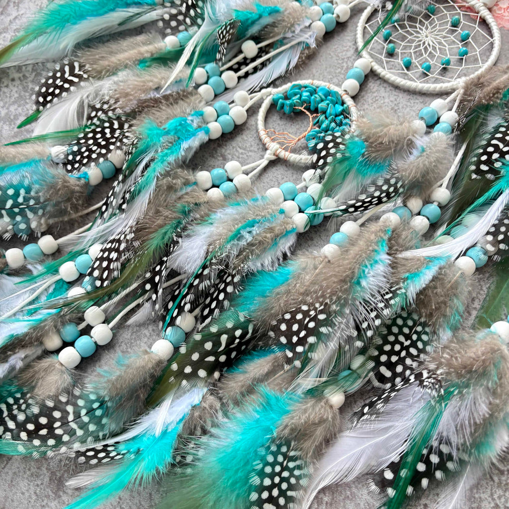 Large Dream Catchers, Boho Woven Turquoise Dream Catcher Wall Hanging Ornament Living Room Apartment Wedding Party