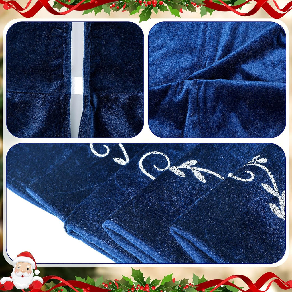 72 Inch Velvet Christmas Blue Tree Skirt (Classical Style)