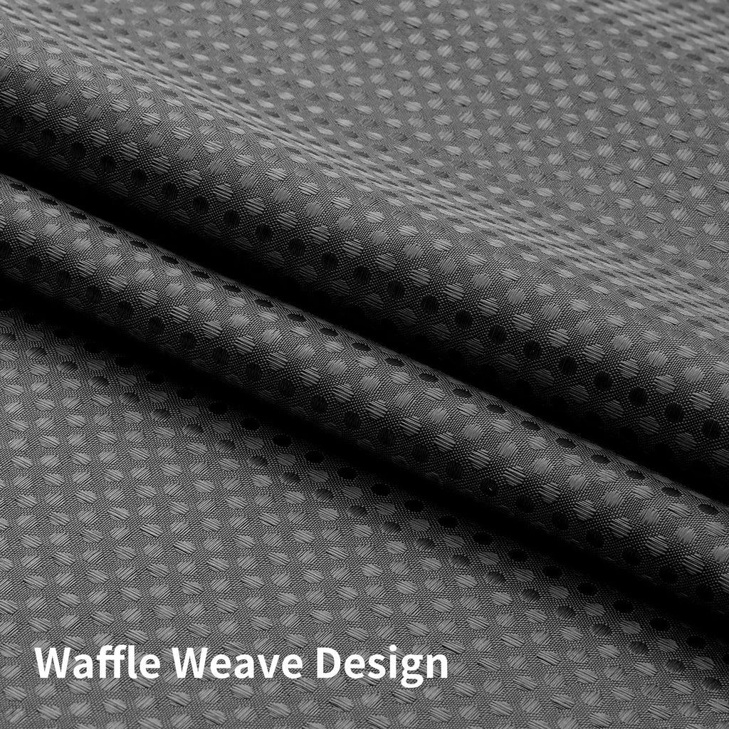 Charcoal Grey No Hook Waffle Shower Curtain Set, 36 x 75 Inch