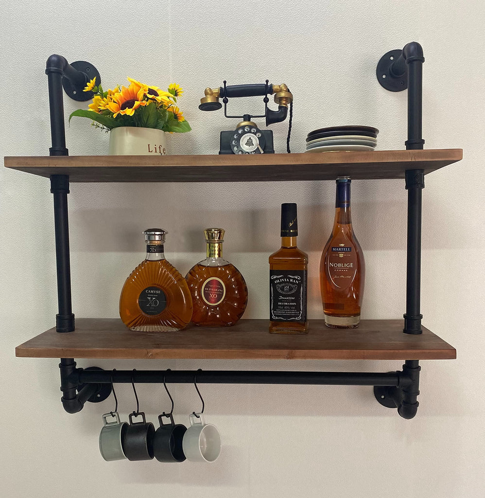 Industrial Pipe Shelving Bathroom Shelves with Towel bar 30 inch