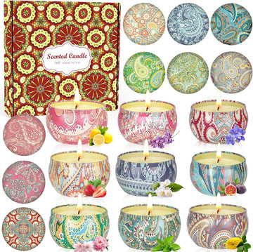 22.5oz in Total Scented Candles Gifts for Women,140-160 Hours Home Scented Candles,Aromatherapy Candle Gifts - Set of 9