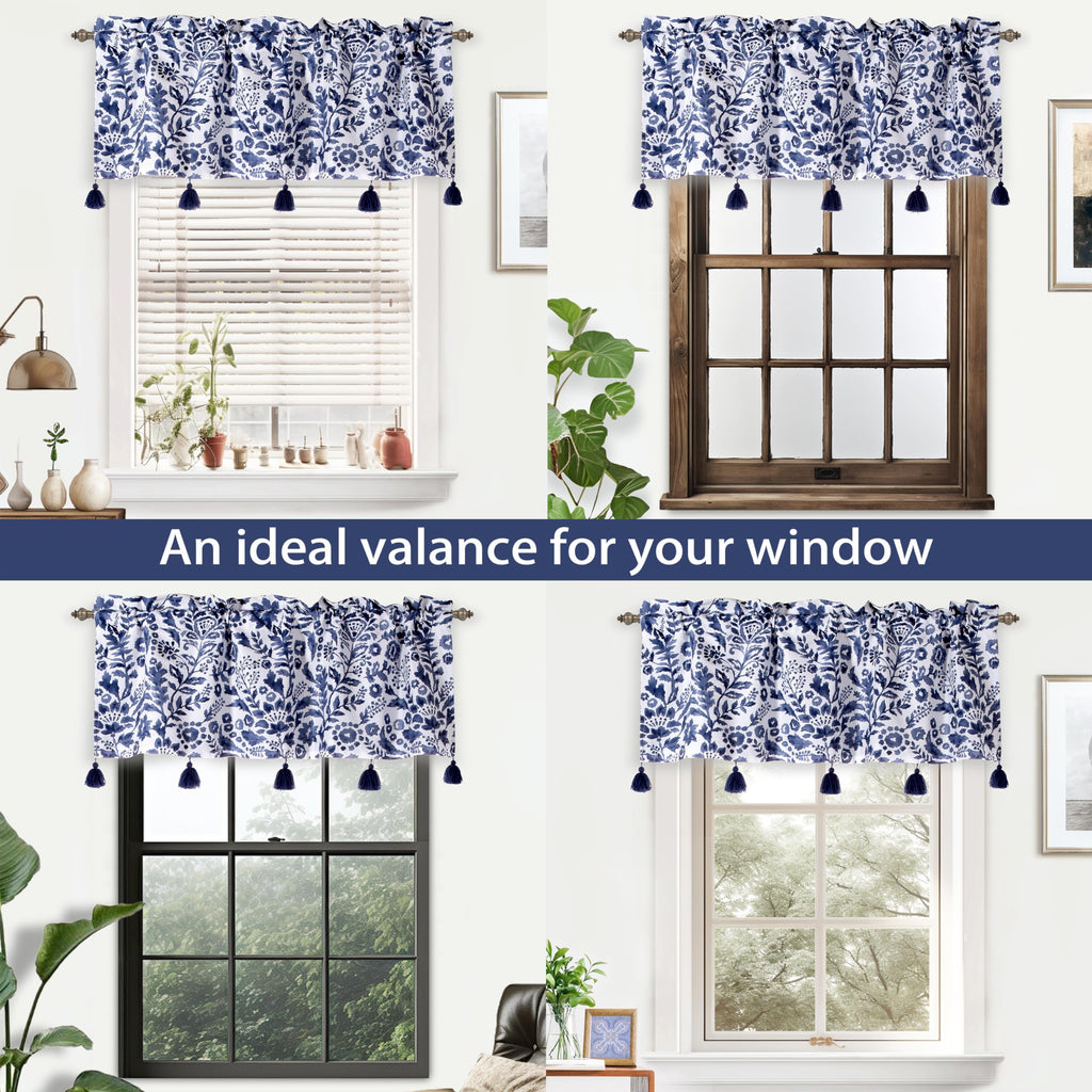 Julia Lined Valance Double Layer Thermal Insulated Room Darkening Blackout Valances 3 Inch Rod Pocket Window Valance