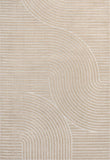 Y Hallie High-Low Curve Beige/Cream 8x10 Indoor/Outdoor Area Rug, Minimalist, Japandi, Geometric