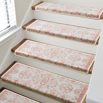 Bullnose Stair Treads for Wooden Steps, Non Slip Stair Carpet 2pcs