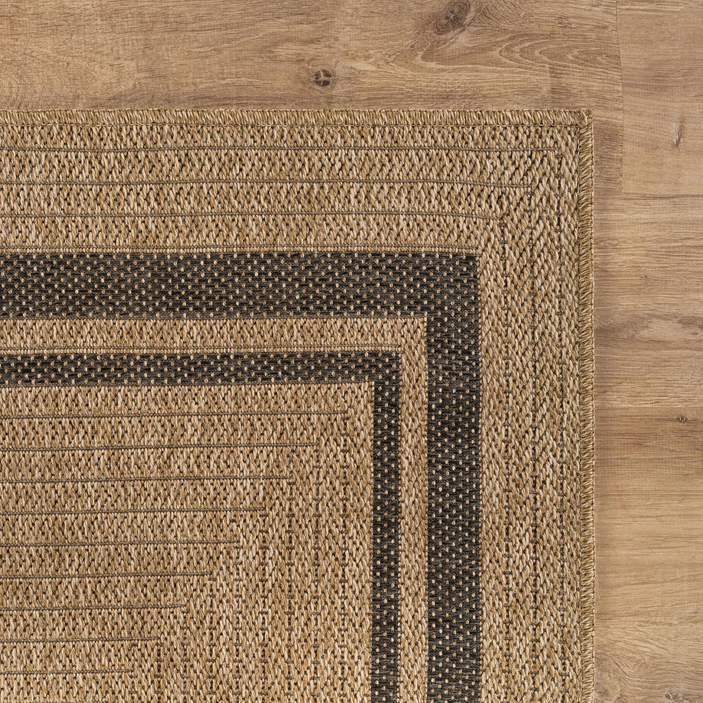 Easy Jute Bordered Rug 8x10 Washable Durable Indoor Outdoor Area Rugs for Living Dining Room Patio Office Stain