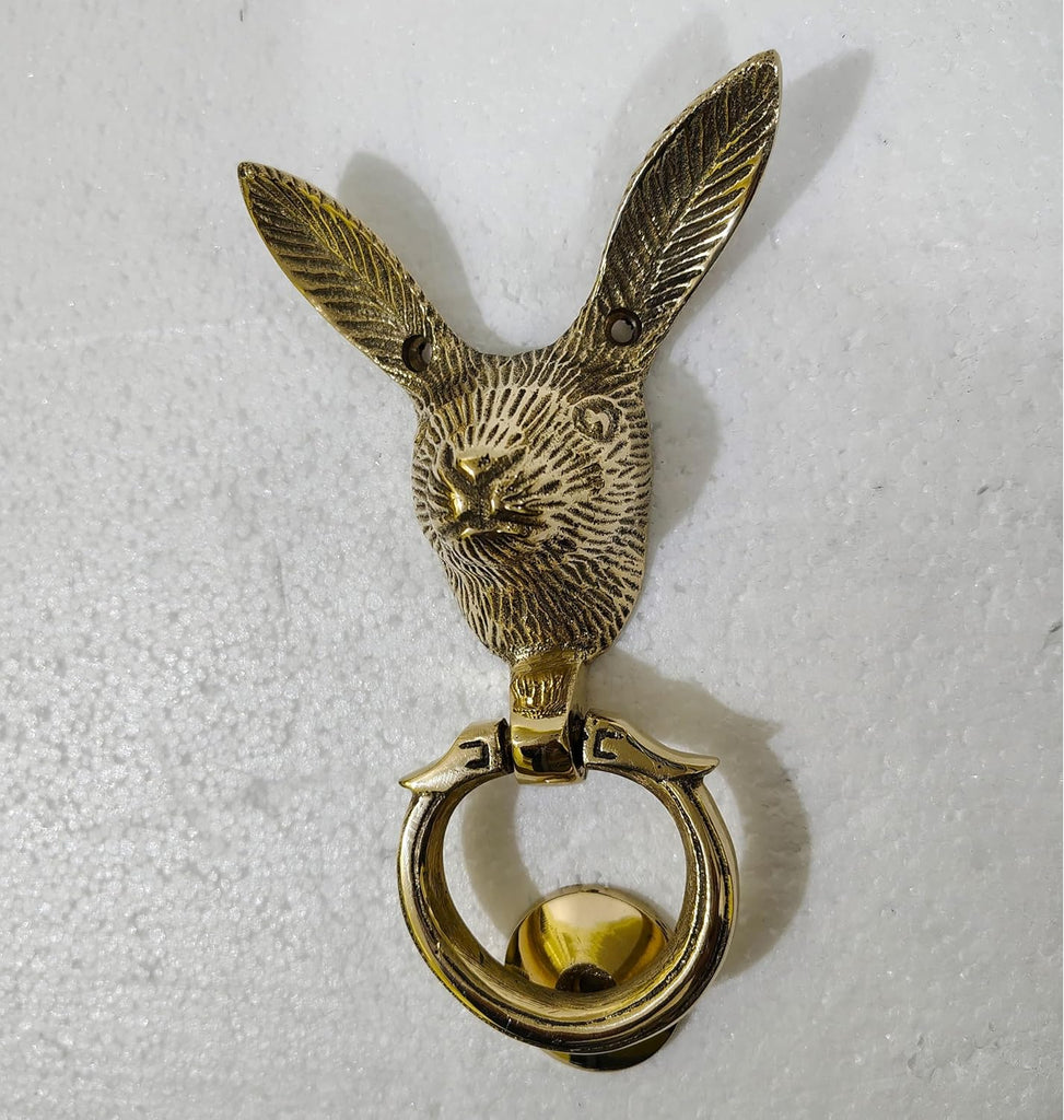 Solid Brass Rabbit Face Door Knocker Georgious Entrance Door Decoration