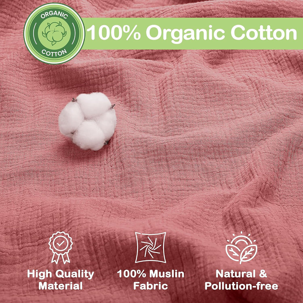 100% Organic Cotton 3 PK Baby Muslin Blanket Girl Gift 38x40 Inch