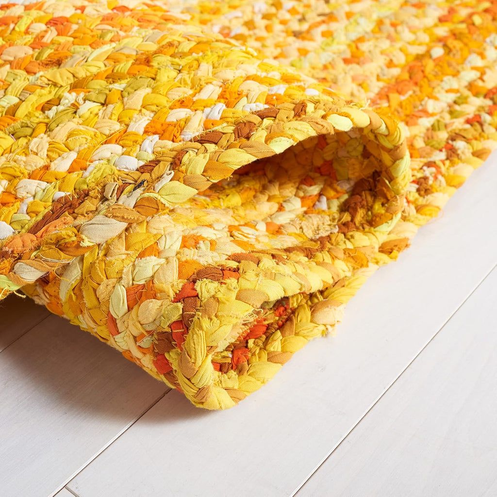 Braided Oval Rug 4x6, Cotton Braided Gold BRD452D