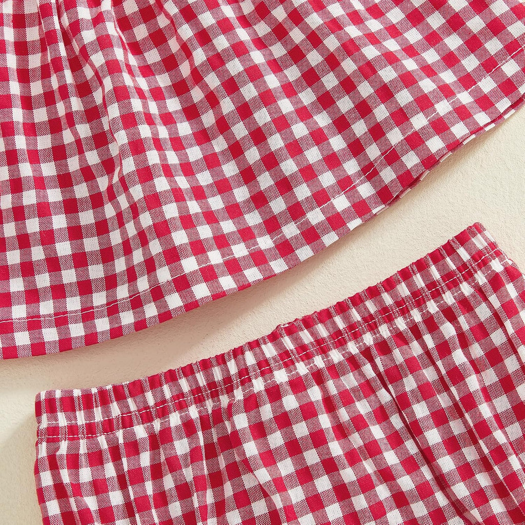 Baby Girl Summer Clothes Cute Ruffle Tops Dress Shorts Outfits Set Infant Toddler Shirt Bloomers Princess Outfit