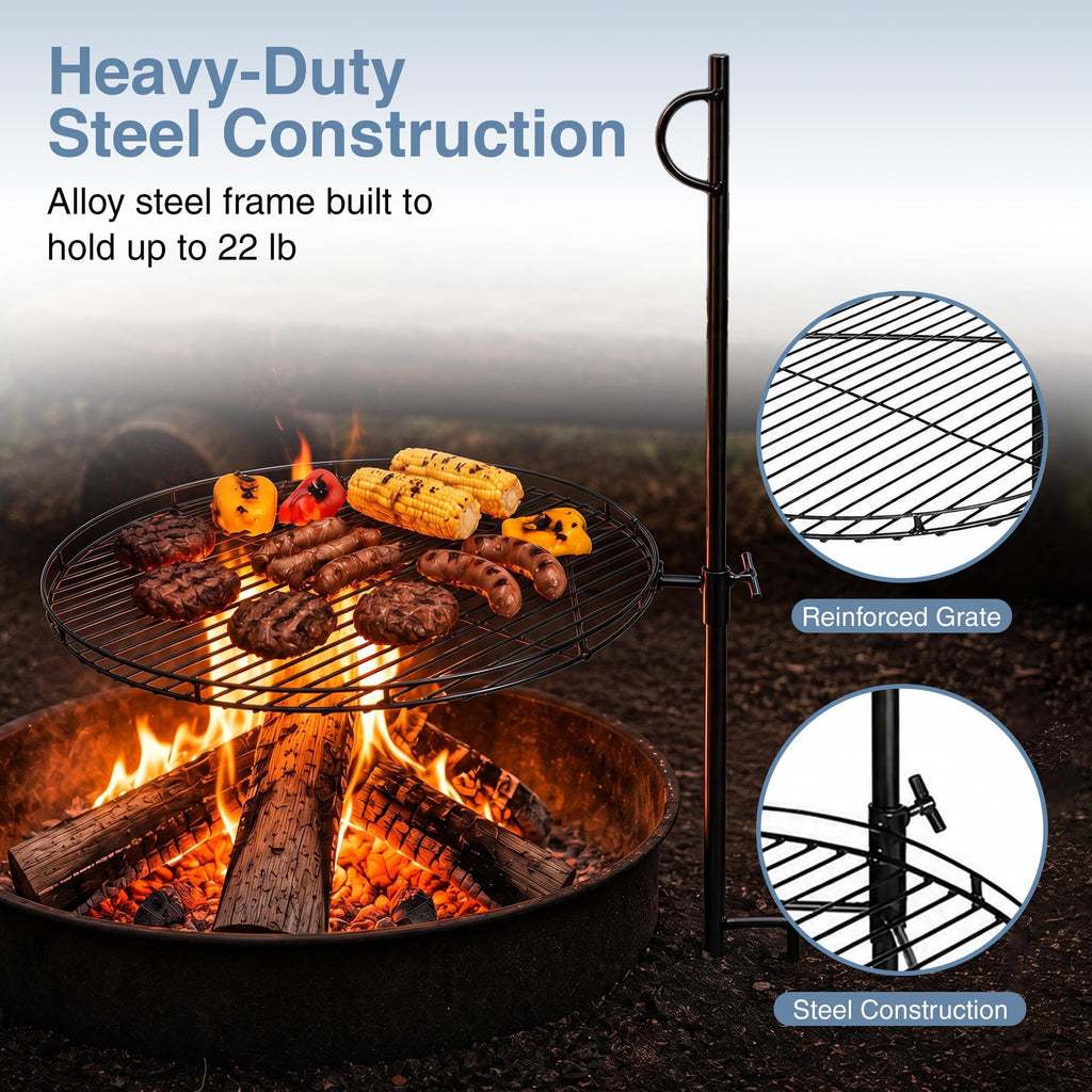 Fire Pit Grill Grate, Swivel Campfire Grill Grate