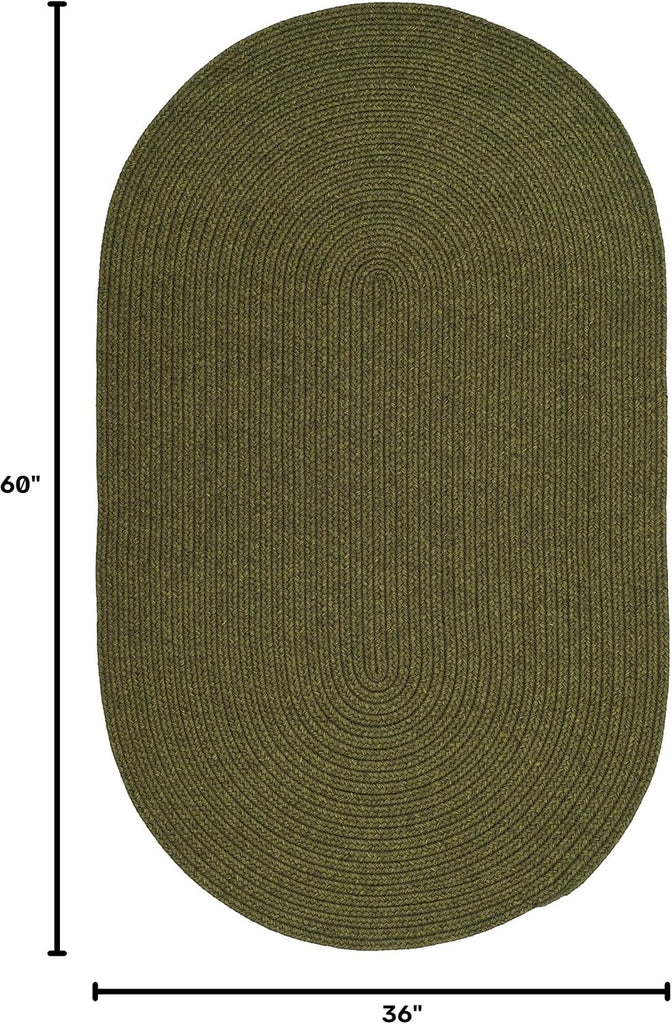 Braided Indoor/Outdoor Washable Oval Rug, Green BRD315A