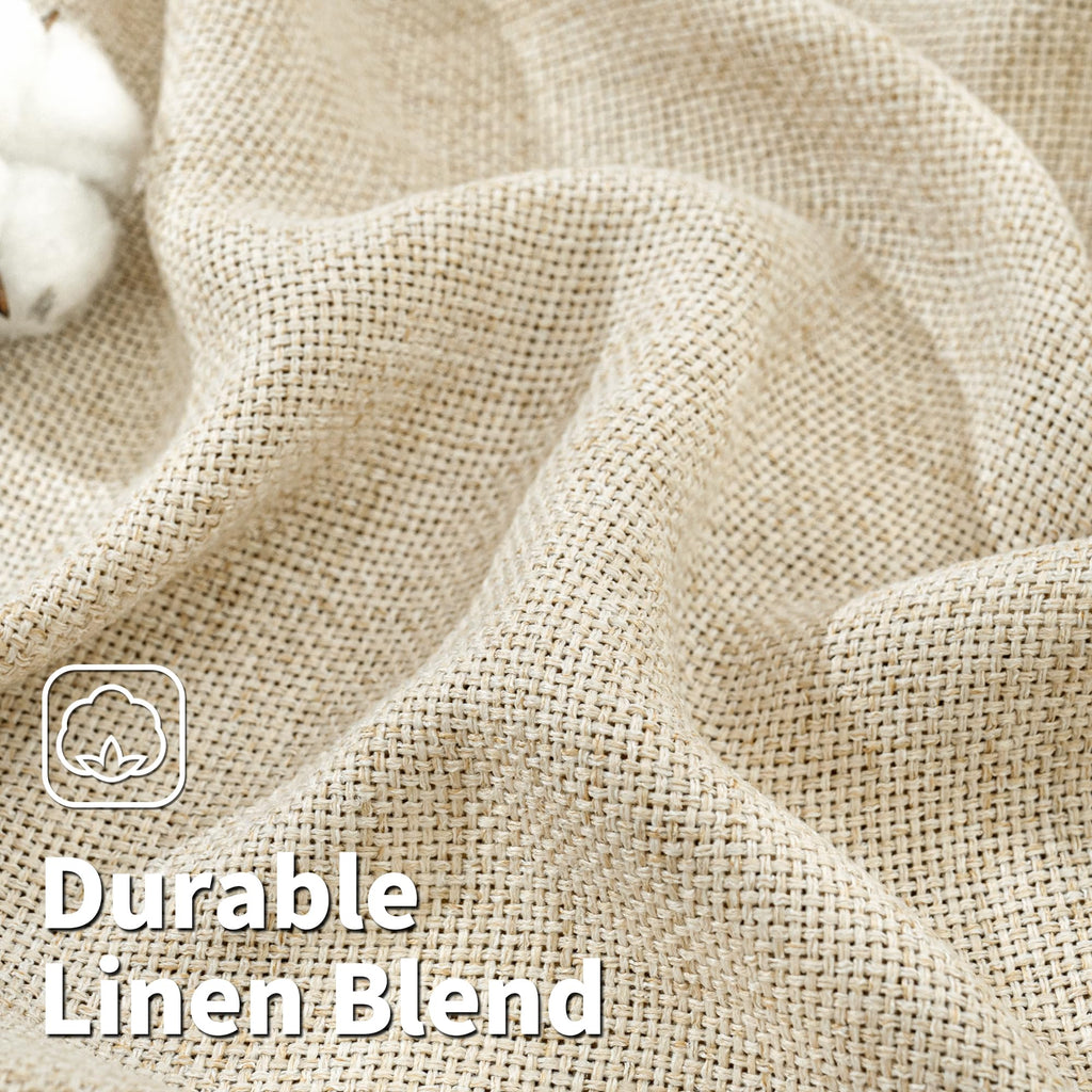 36 Inch Short Curtains for Small Window, 2 Panels, Beige