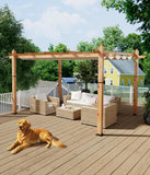 10x13 ft Outdoor Metal Pergola, Aluminum Pergola Gazebo with Adjustable Canopy & Reinforced Frame