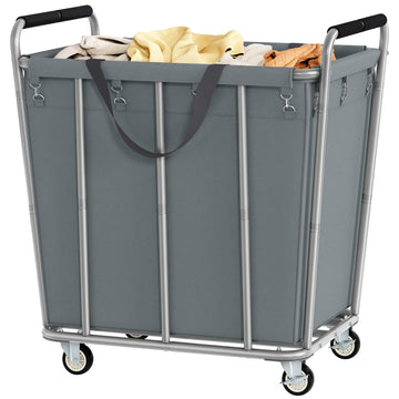 Large Laundry Cart with Wheels, 400L Heavy Duty Laundry Basket Organizer, Rolling Hamper Sorter for Clothes Storage