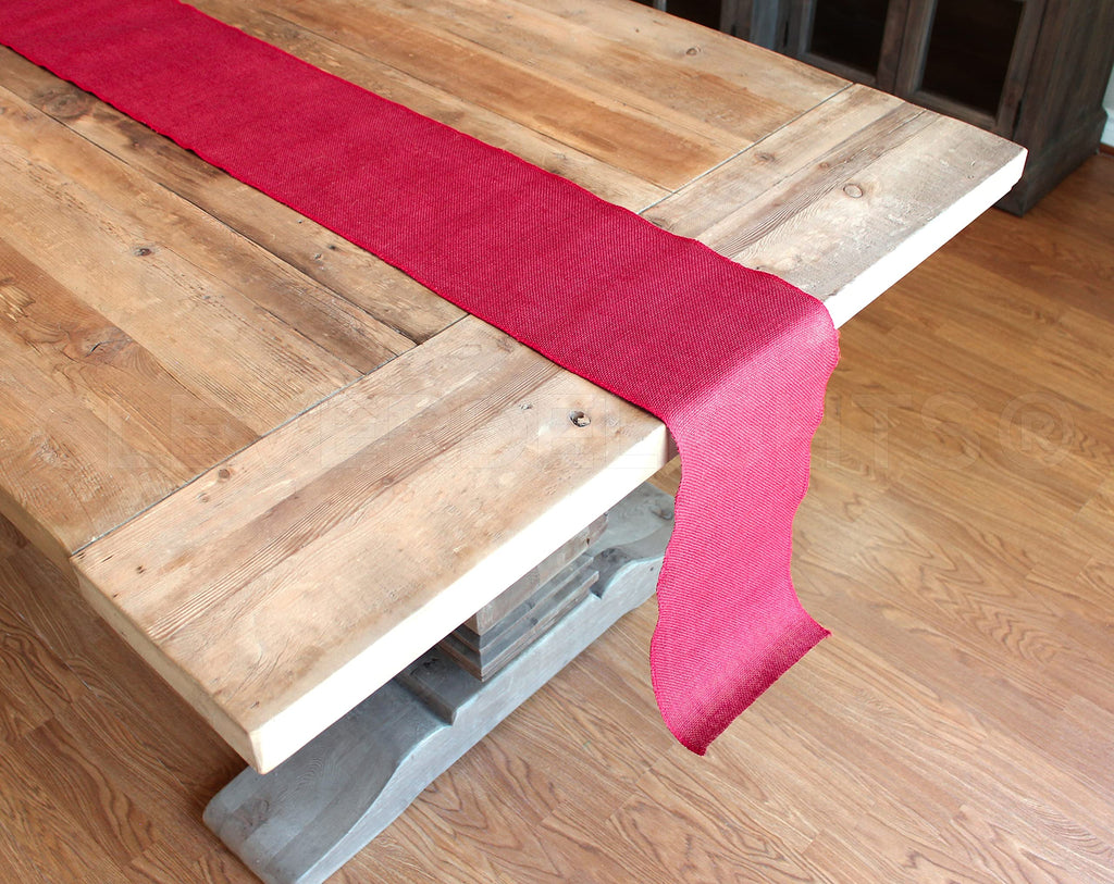 9" Red Burlap Roll - Finished Edges - 5 Yards