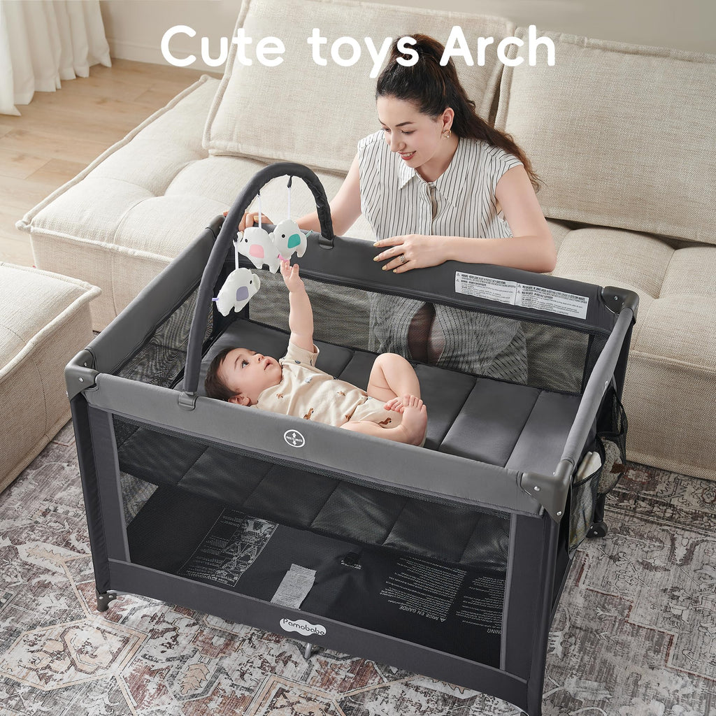 Foldable Portable Baby Playard Crib for Toddlers