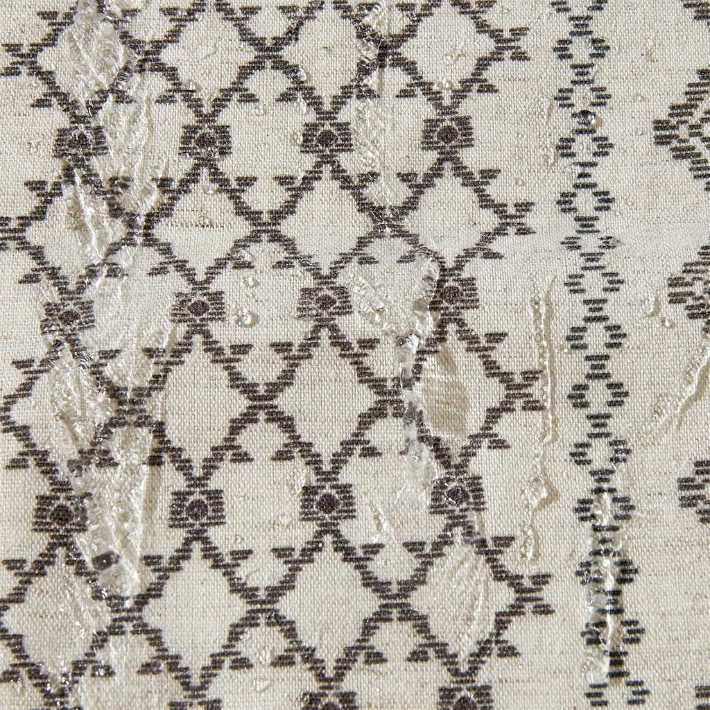 Modern Farmhouse Shower Curtain, Water Resistant Privacy Natural Linen Textured Fabric, Boho Vintage Tribal Geometry