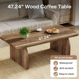 Rectangle Coffee Table, 47-Inch Wood Rectangular Living Room Table