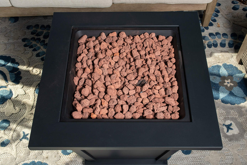 28in Olivera Fire Table, Black