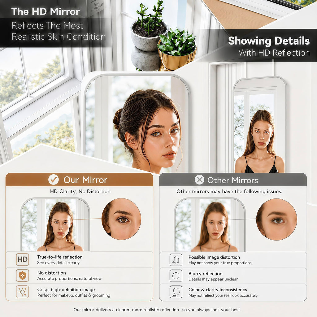 47x14" Full Length Mirror Over the Door Hang or Wall Mounted Silver