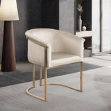 Meridian Furniture 758Cream-C Tierra Collection Modern | Contemporary Upholstered Dining Chair with Luxurious Cream