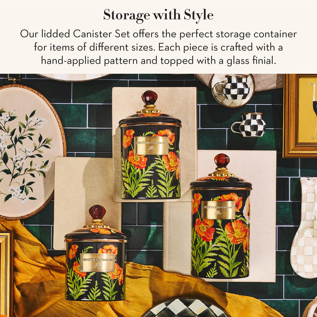 Enamel Canisters Set, Poppy