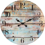 Stonebriar Vintage Farmhouse Wooden 23 Inch Round Battery Operated Hanging Wall Clock