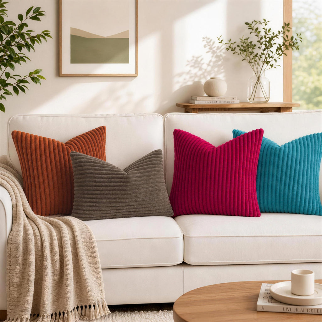 Fall Soft Coffee Flannel Throw Pillow Covers 22X22 Set of 2